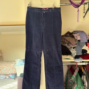 Tibi navy blue corduroy pants